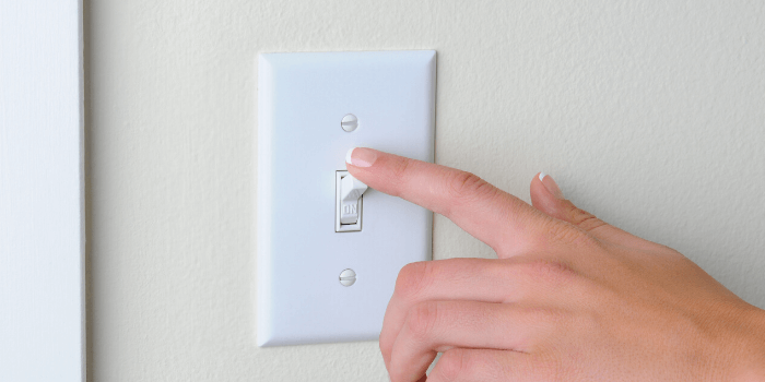 Turn off lights and unplug items not in use